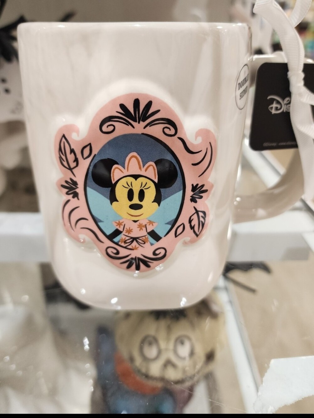 Rae Dunn Summerween Disney Minnie Mouse Mug with Pink and Blue Medallion